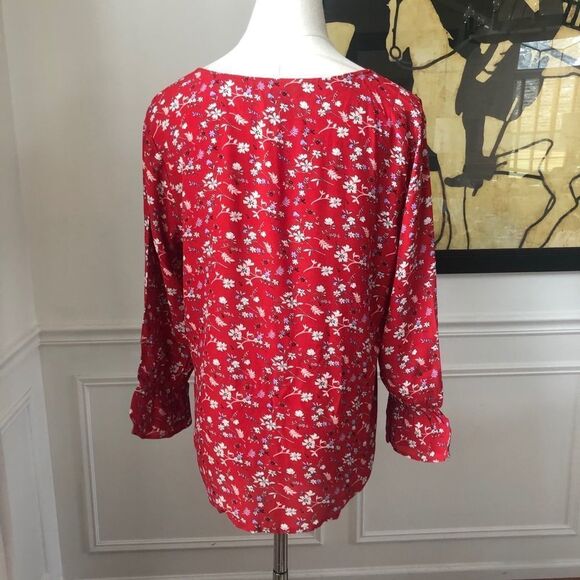 Sanctuary Farrah Floral Button Blouse Red NWOT S - Picture 7 of 10